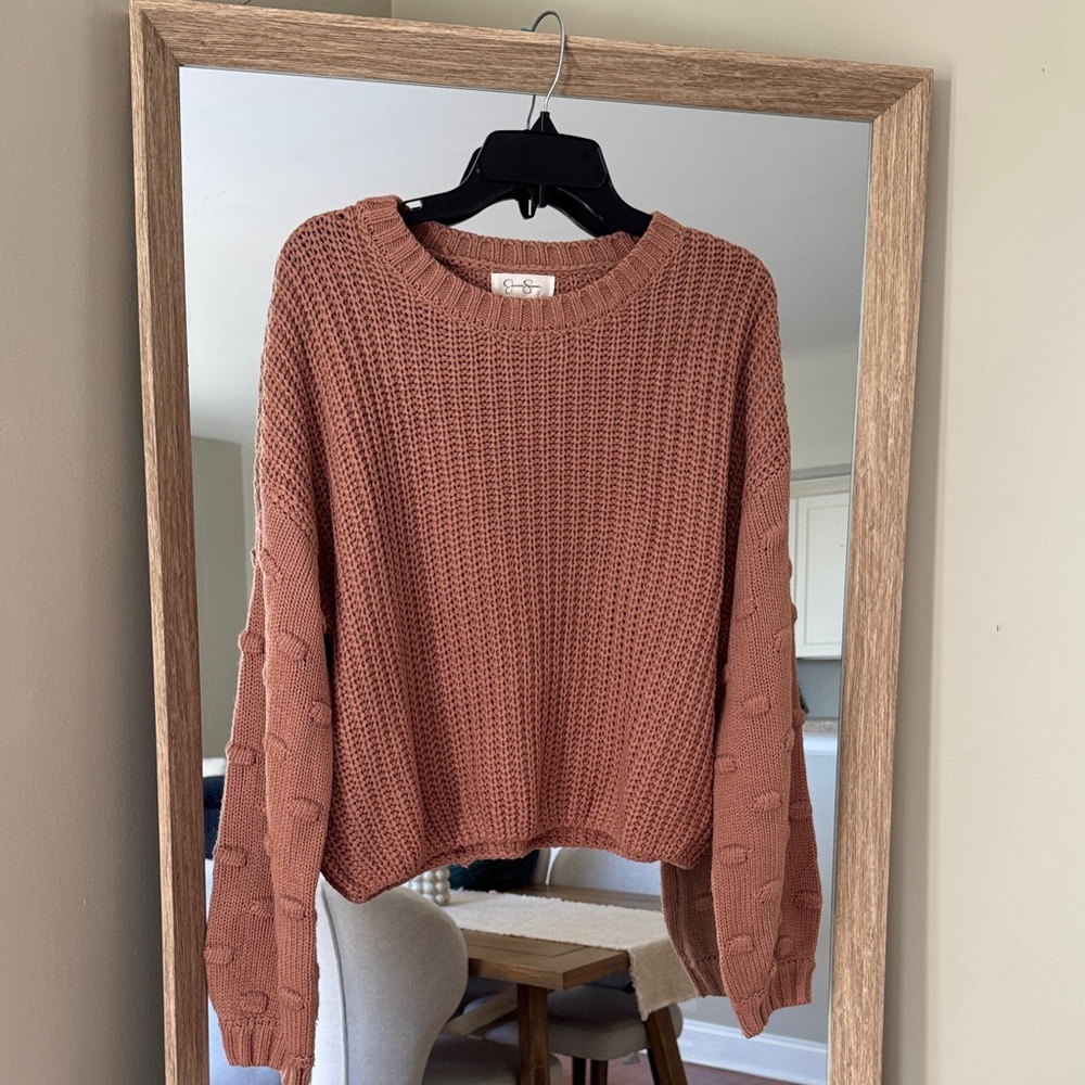 Jessica Simpson Textured Knit Sweater in Warm Tan
